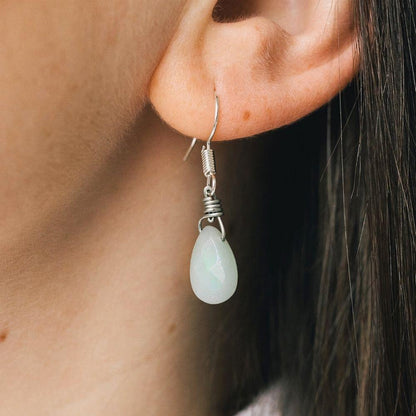 Amazonite Stone Teardrop Earrings