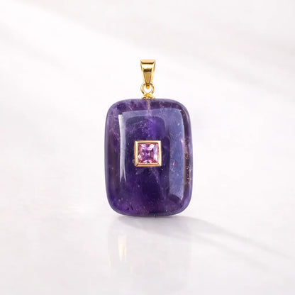 Gold‑Plated Crystal Chakra Pendant — Natural Stone Energy Jewelry