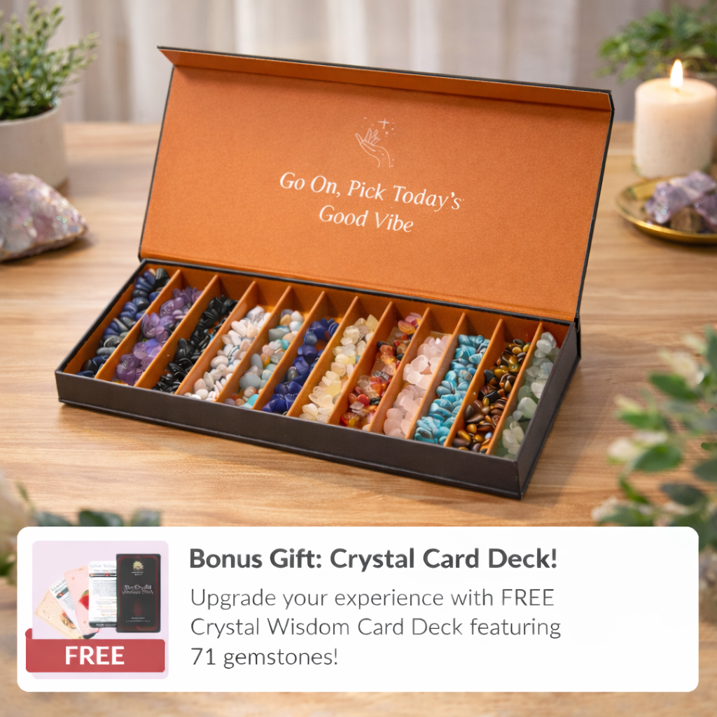 12 Bracelet Natural Crystal Set with Storage Box + FREE Crystal Wisdom Deck