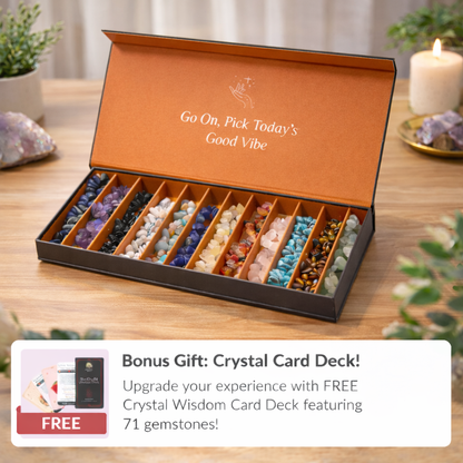 12 Bracelet Natural Crystal Set with Storage Box + FREE Crystal Wisdom Deck