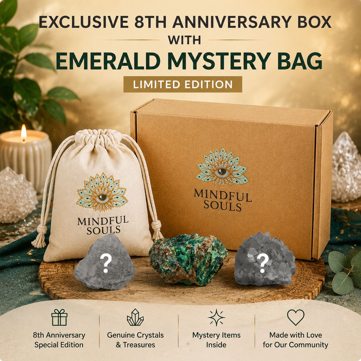 Exclusive 8th Anniversary Box with Emerald Mystery Bag – Limited Edition