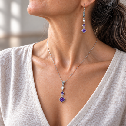 Silver Charoite Set