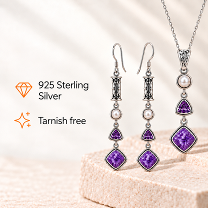 Silver Charoite Set