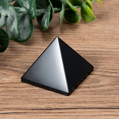 Black Obsidian Crystal Protection Pyramid