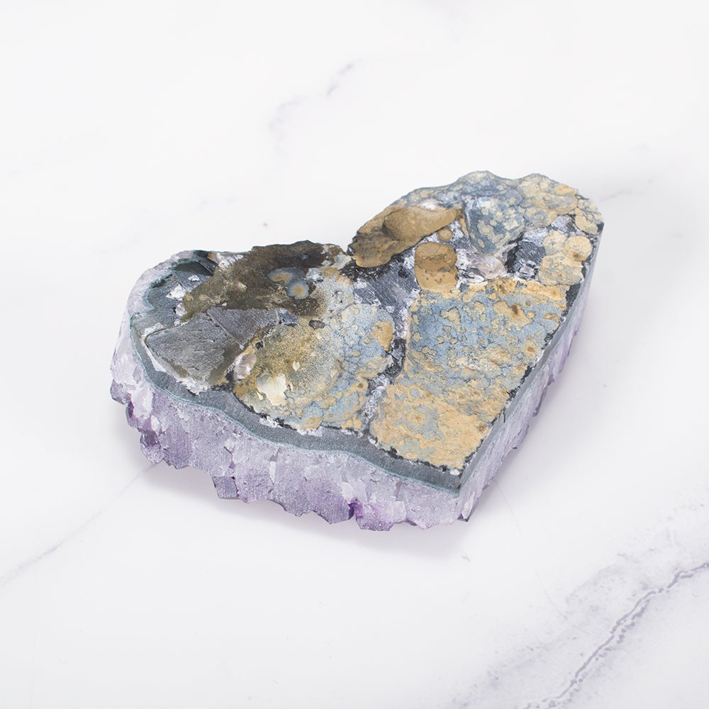 Amethyst Cluster Heart