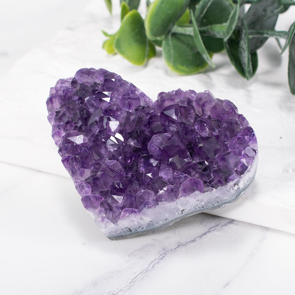 Amethyst Cluster Heart