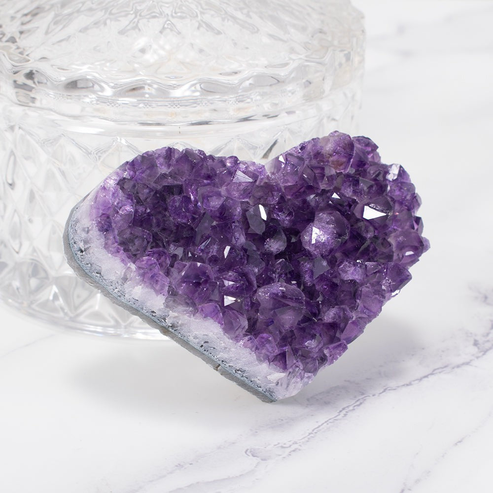 Amethyst Cluster Heart