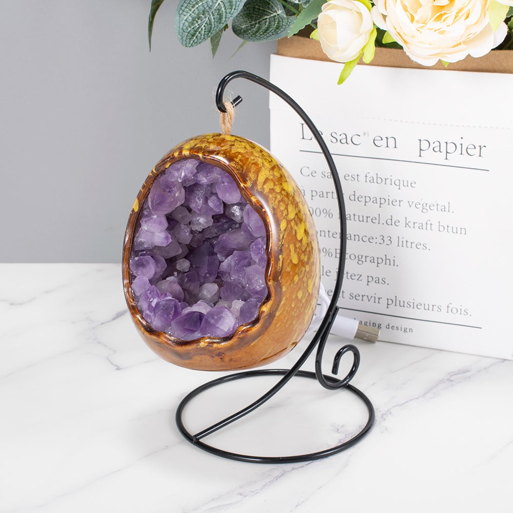 Natural Crystal Dragon Egg Lamp