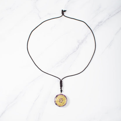 Orgone Energy Om Amethyst Necklace Talisman