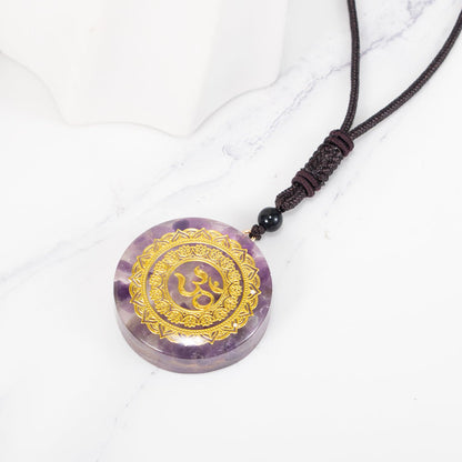 Orgone Energy Om Amethyst Necklace Talisman