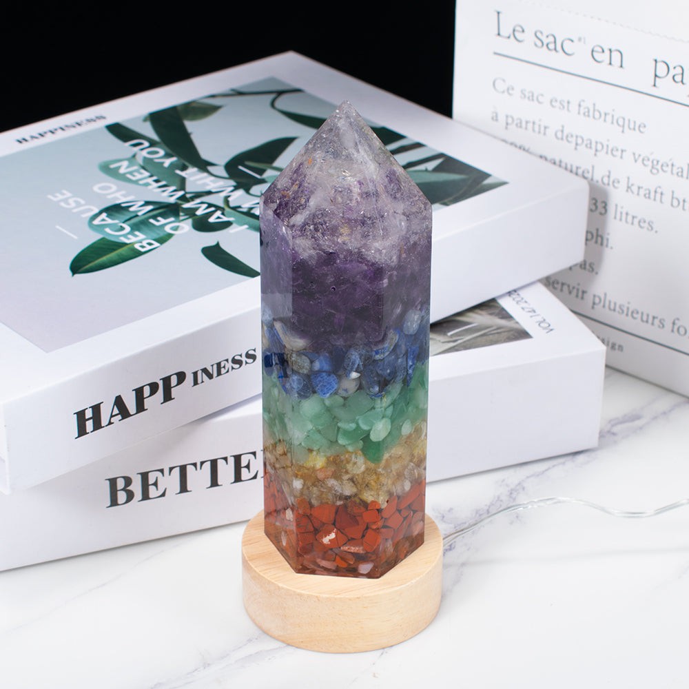 Chakra Crystals Energy Point Lamp