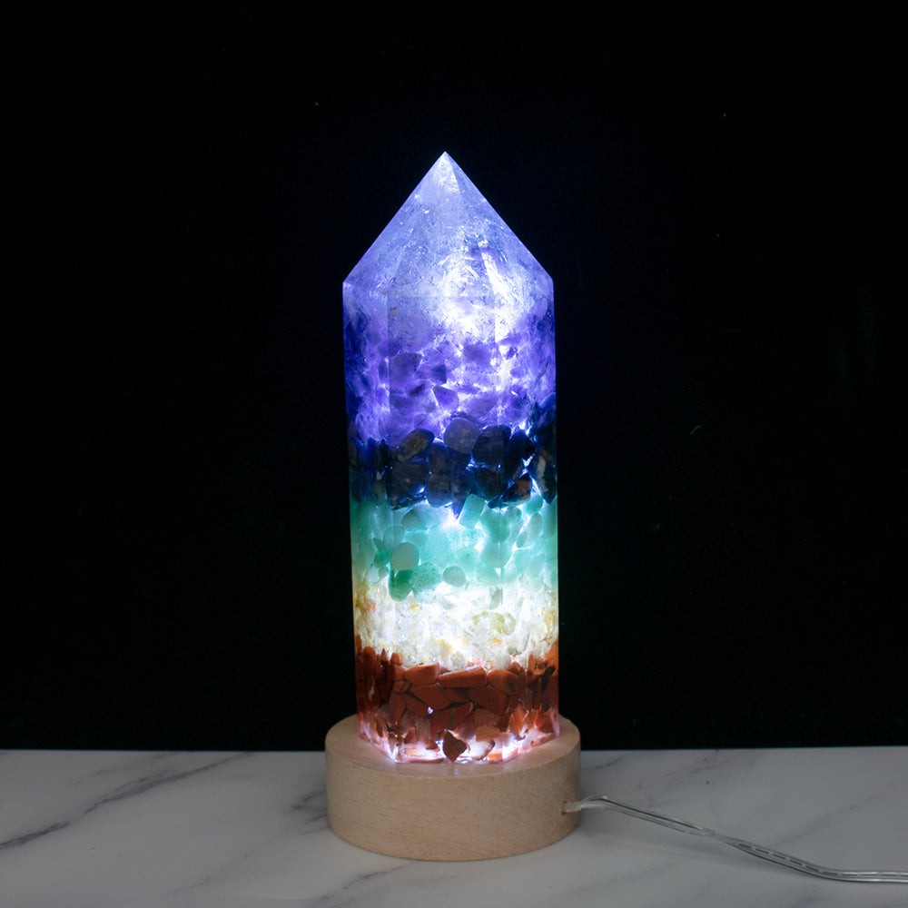 Chakra Crystals Energy Point Lamp