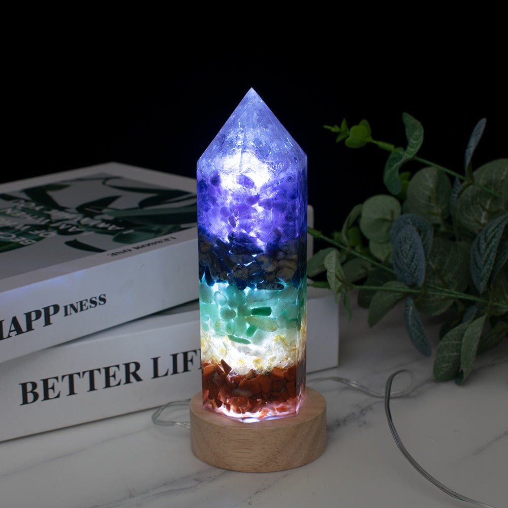 Chakra Crystals Energy Point Lamp