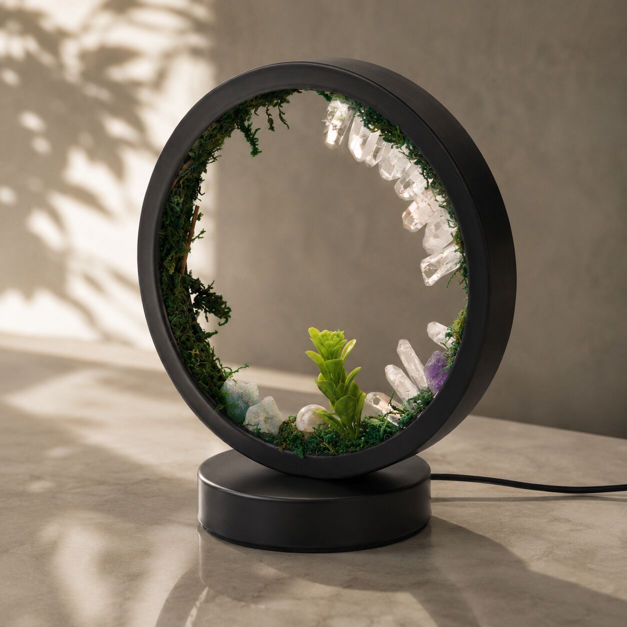 Natural Quartz Forest LED Lamp
