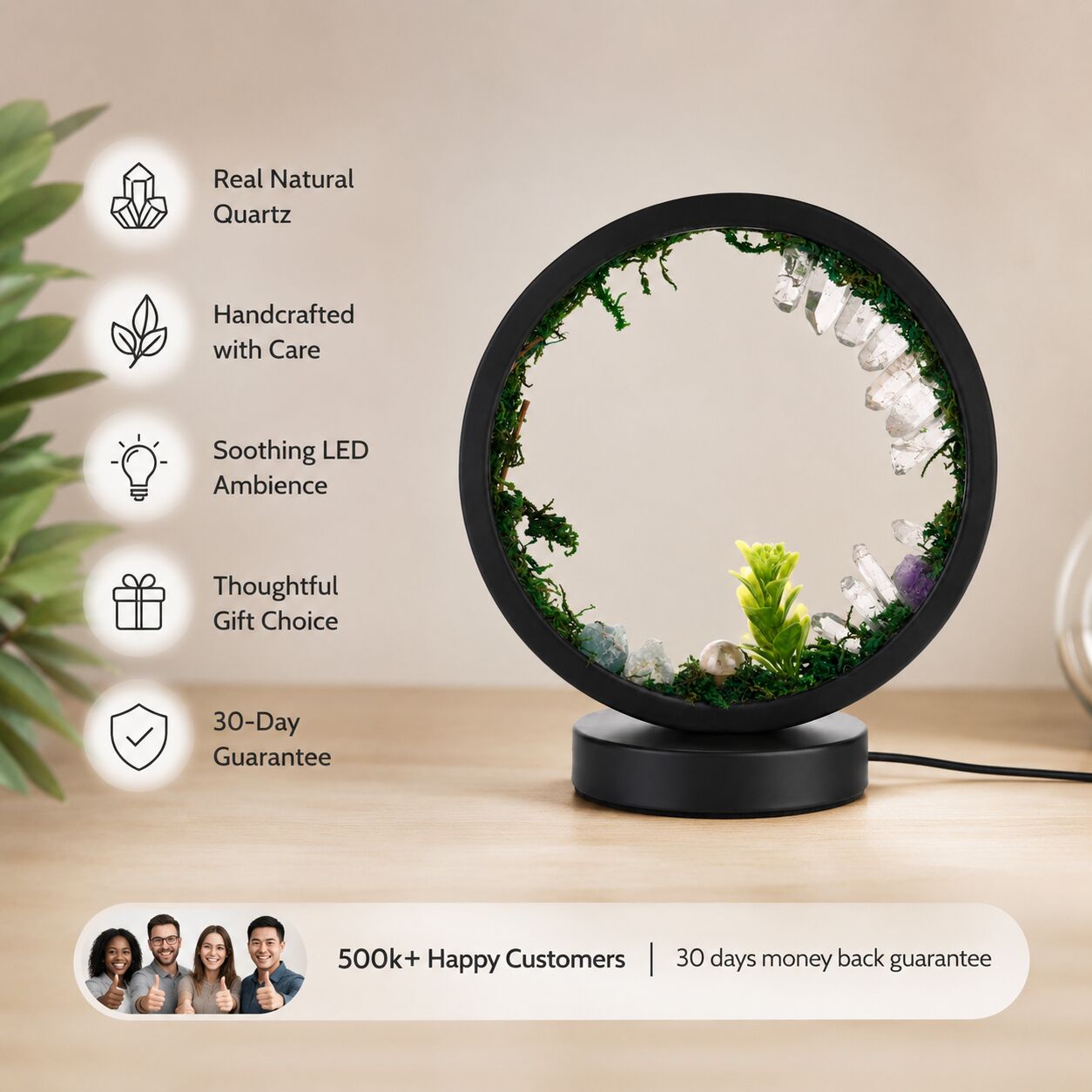 Natural Quartz Forest LED Lamp