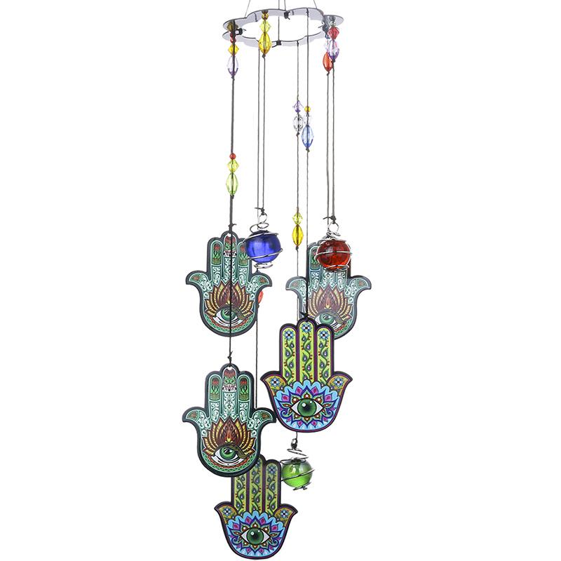 Hamsa Glass Wind Chimes