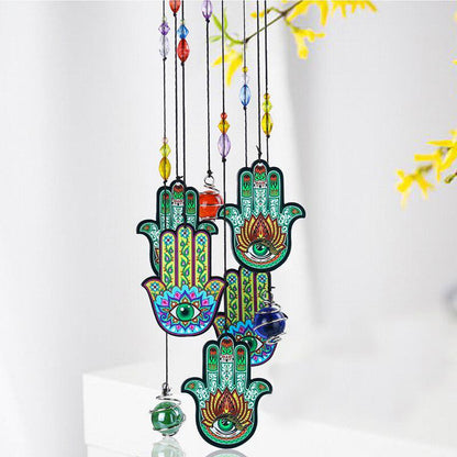 Hamsa Glass Wind Chimes