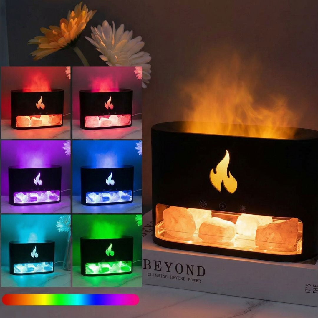 Himalayan Salt Fireplace Humidifier Lamp