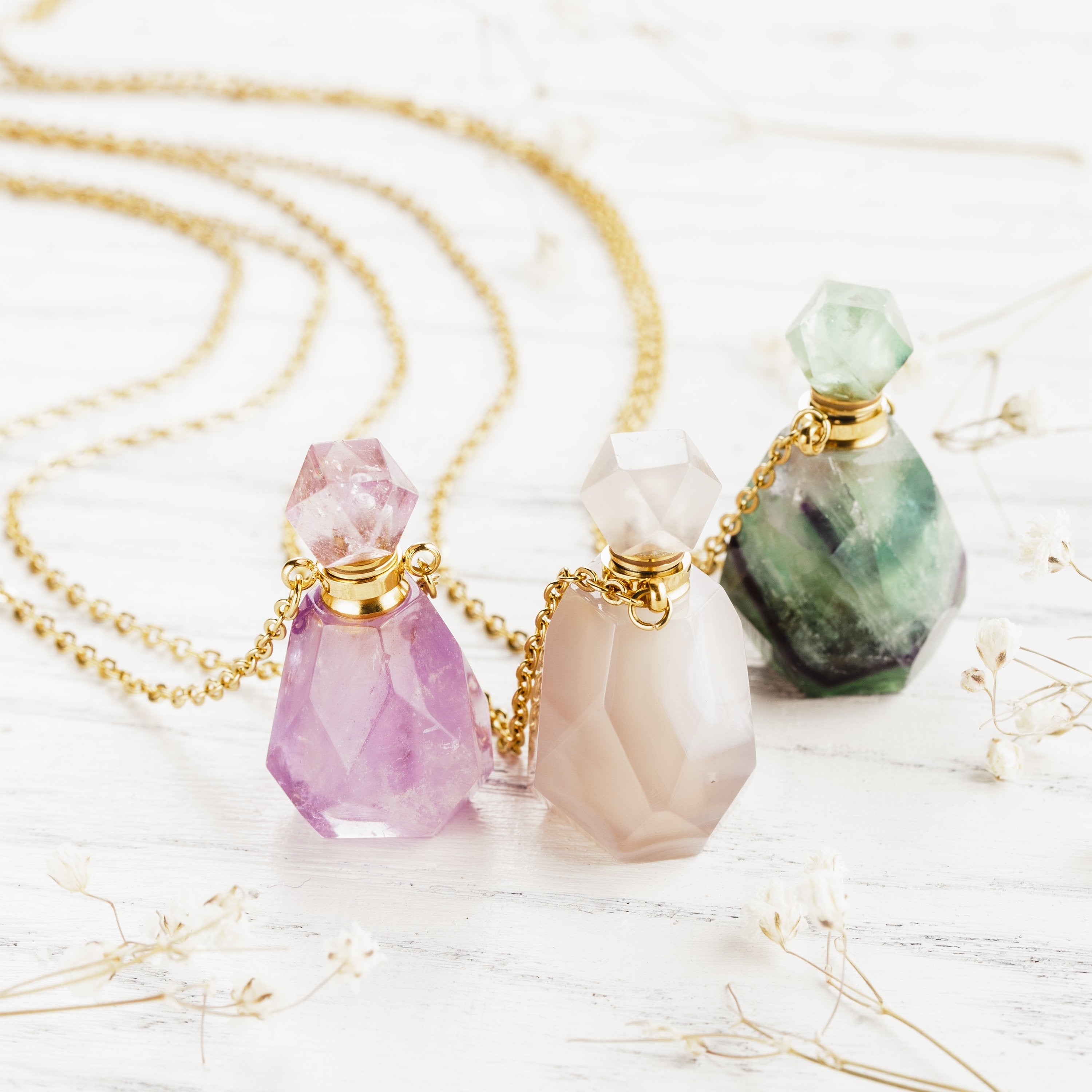 Crystal Perfume Bottle Necklaces