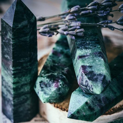 Ruby Zoisite Crystal Point