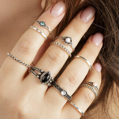 Retro Boho Ring Set