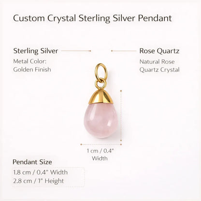 Custom Crystal Sterling Silver Pendant — Personalized Healing Jewelry