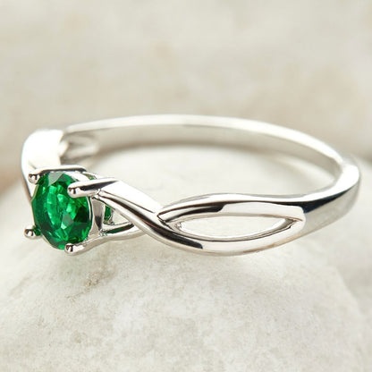 Silver Emerald Ring