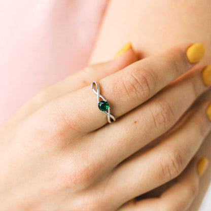 Silver Emerald Ring