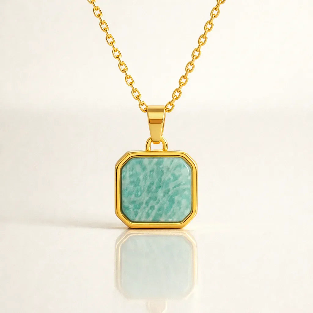 Elegant Amazonite Pendant Necklace — Balance Your Energy with Natural Beauty