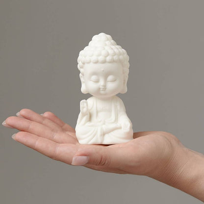 Stillness White Buddha Statue Figurine