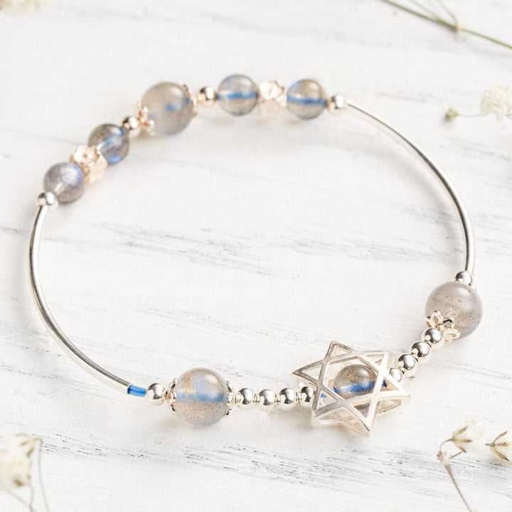 Moonstone Hexagram Bracelet