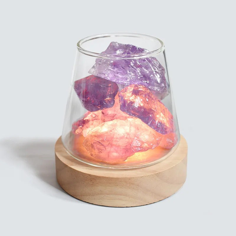Raw Gemstone Essential Oil Diffuser With Light