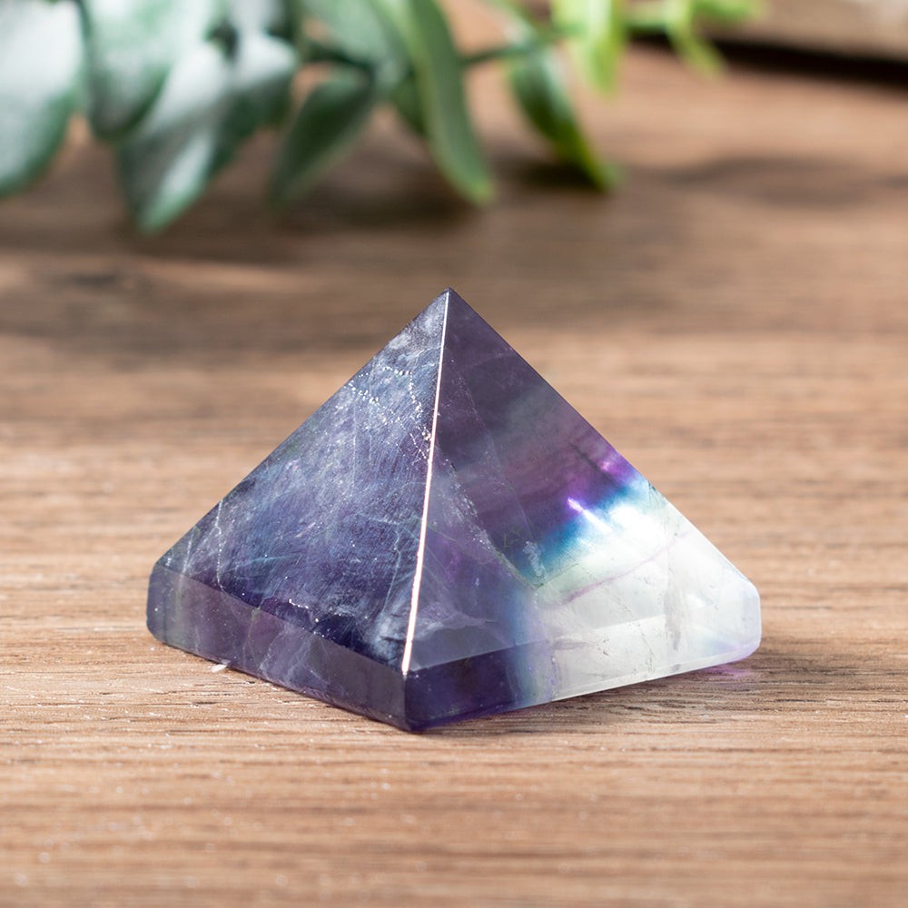 Rainbow Fluorite Crystal Pyramid