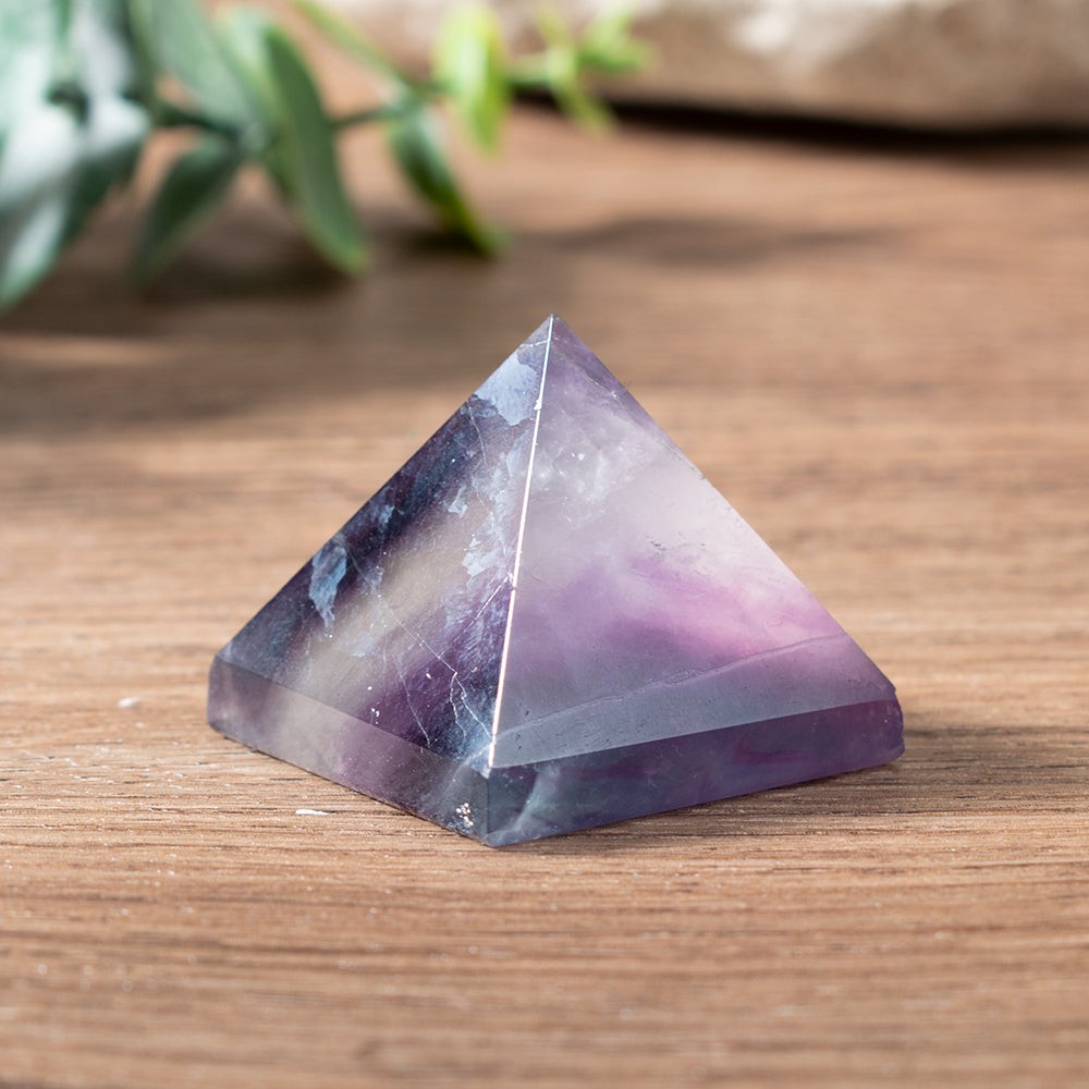 Rainbow Fluorite Crystal Pyramid