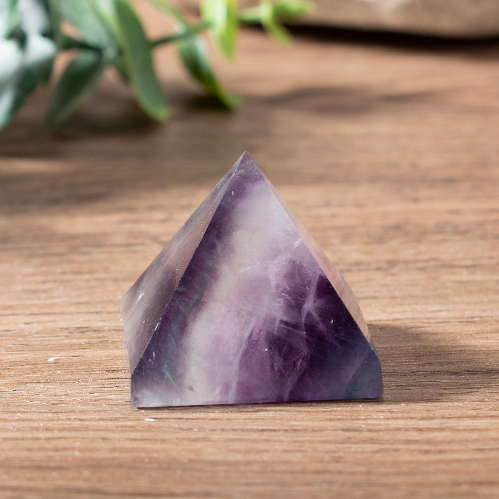 Rainbow Fluorite Crystal Pyramid