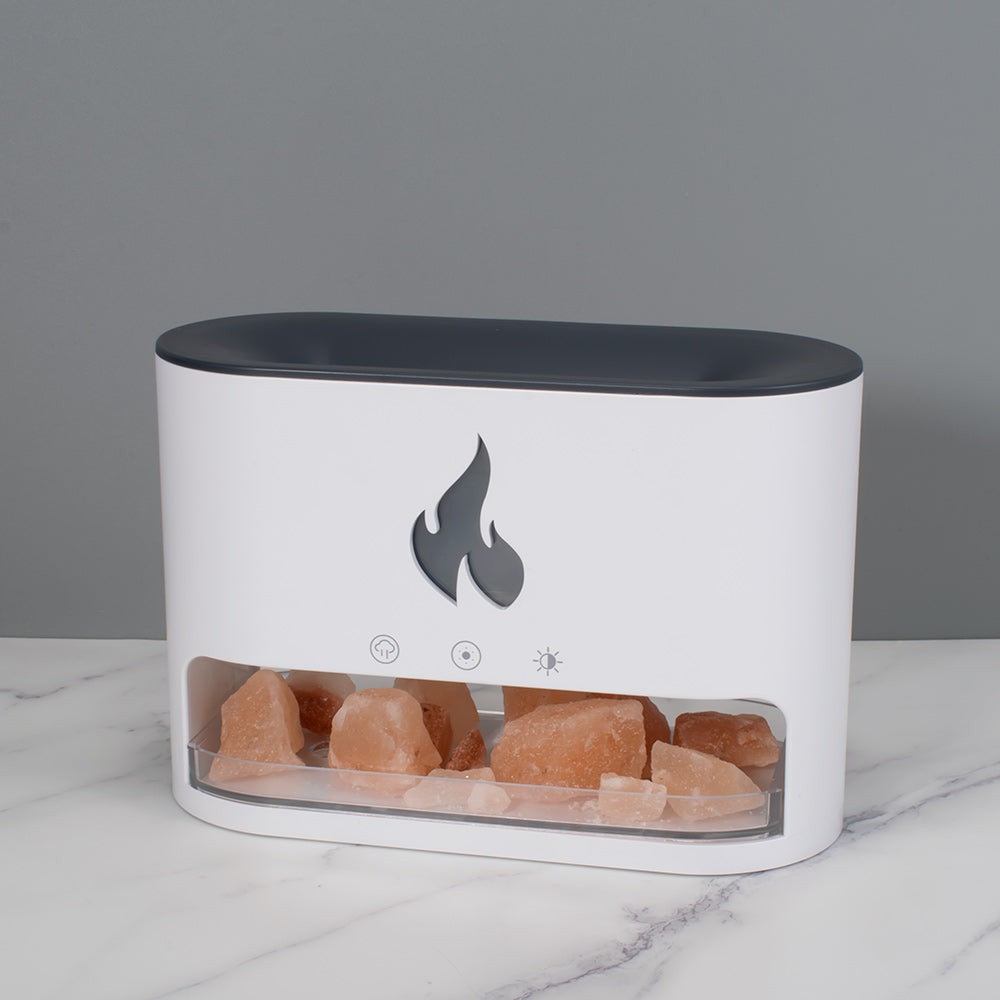 Himalayan Salt Fireplace Humidifier Lamp