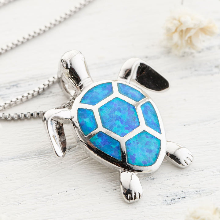 Silver And Opal Turtle Necklace – Mindful Souls Australia